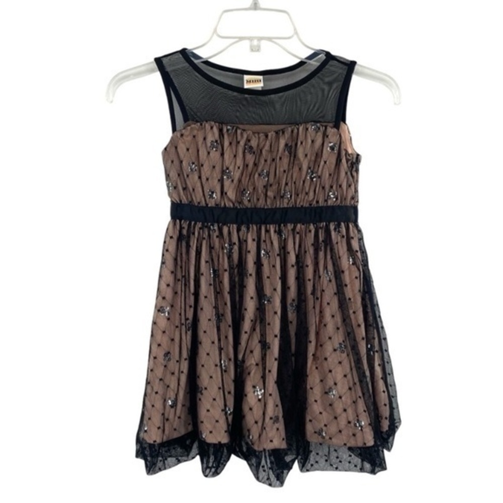 Harajuku Mini Black Sequin Tulle Party Dress
